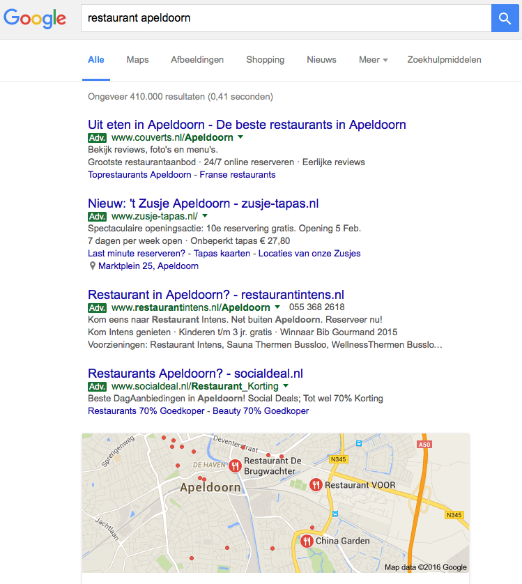 Groene advertenties in Google?